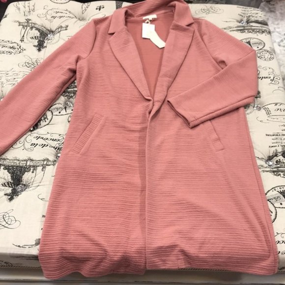 Melloday Mauve Open Front Cardigan - Picture 2 of 5